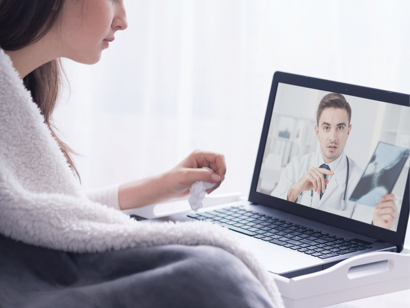 telemedicine doctors addressing patient at home