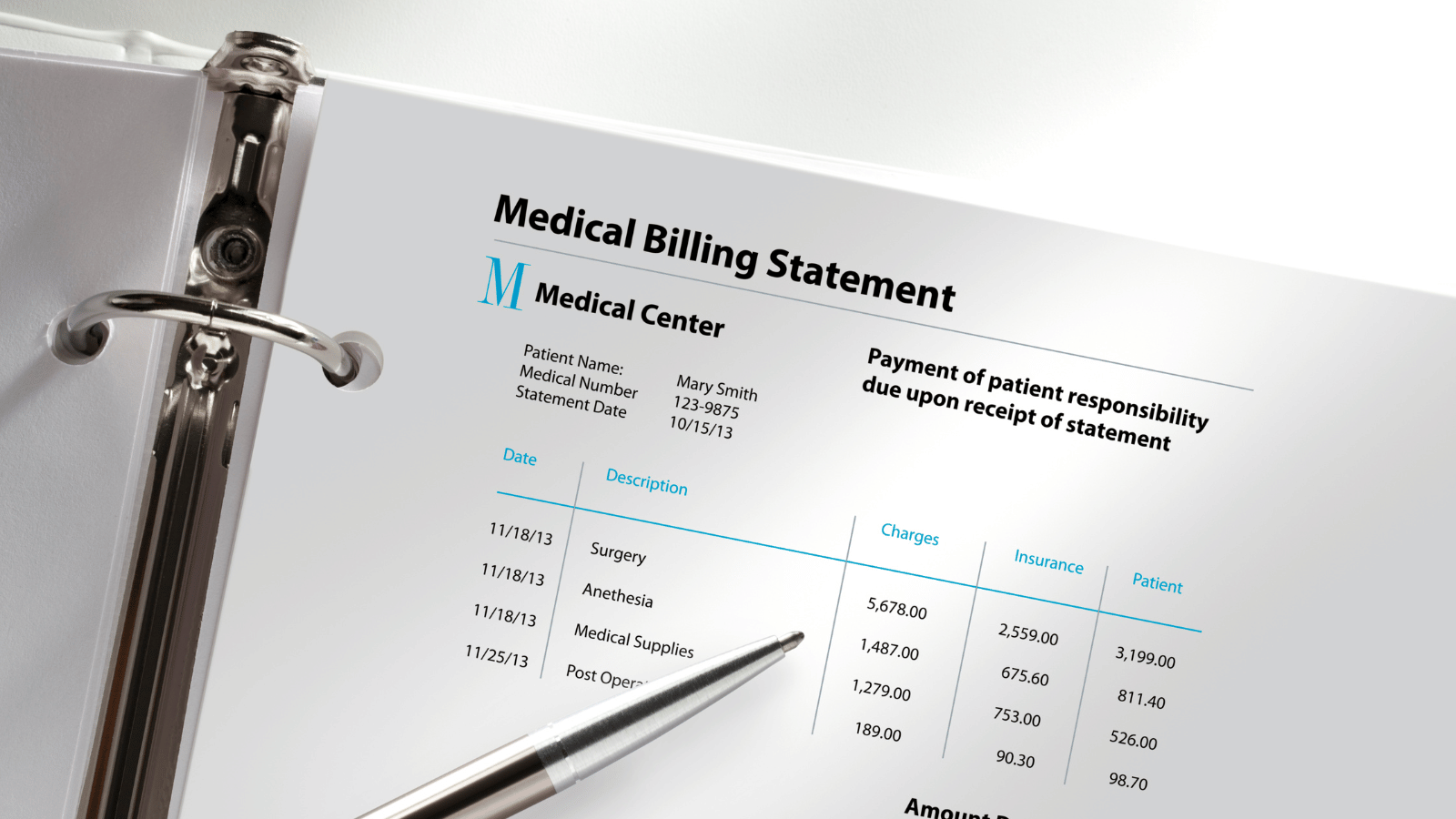medical billing statement example